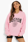 Womens Boston Super Oversized Sweatshirt - Pink - L, Pink