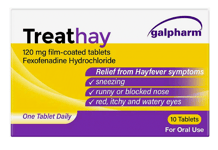 2xTreathay Hayfever Allevia Equivalent | 10 Tablets | Fexofenadine 120mg