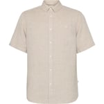 KnowledgeCotton Apparel Regular Linen SL Shirt Light Feather Gray