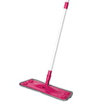 Kleeneze KL079619EU7 Flat Mop - 3 In 1 Mop, Large Microfibre Head Locks In Dirt, Dusting Hard Floor Cleaner, Dust & Polish, Scrub & Clean, Suction Grip For Wet Or Dry Sheets, 120cm Extendable Handle