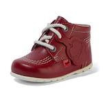 Kickers Unisex Kids Kick Hi Leather Ankle Ankle Boot, Red, 4 UK Child