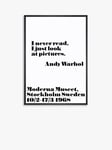 Andy Warhol - 'I Never Read' Framed Print, 102 x 72cm, Black/White