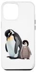 Coque pour iPhone 13 Pro Max conception drôle de taille de pingouin pour les petites