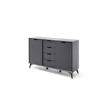 Buffet/bahut modulable moderne 137 cm gris/blanc Etienne Gris