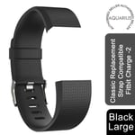 Aquarius Classic Plastic Replacement Strap Band Fitbit Charge-2 Black, Large