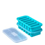 Souper Cubes - Matoppbevaring med lokk silikon Half-cup 6x125 ml 2 stk blå
