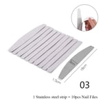 10pcs/set Nail Files Adhesives Tape Sanding Buffer 03