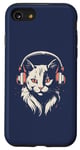 Coque pour iPhone SE (2020) / 7 / 8 Chat avec casque musique cool DJ gamer chat design