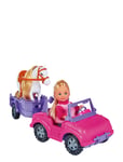 Evi Love Jeep & Horse Trailer Toys Dolls & Accessories Dolls Multi/patterned Simba Toys