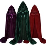 1 Vuxen Huvud Kap, Cosplay Kostym Sammet Robe, Kap Häxa Trollkarl Kappa Lila Purple 3XLarge(180-200cm)