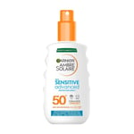 Garnier Ambre Solaire SPF 50+ Sensitive Advanced Sun Cream Spray, Factor 50, & &