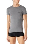 Emporio Armani Men's Eagle Label Short Sleeve Slim Fit T-shirt T Shirt, Dark Grey Blend, L UK