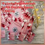 Valentines Day GIFT SET - Sex Position Scratch Cards, Milk Chocolates + Keyring
