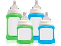 Glasnappflaskor starter kit blå/grön - Cherub baby