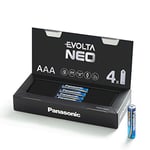 Piles Panasonic AAA EVOLTA Neo, Paquet de 4, Pile alcaline, AAA Micro LR03 1,5V, Pile alcaline High Premium, Emballage Cadeau