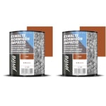 JOVIRA PINTURAS Peinture Sol En Béton Résine de rénovation pour sols en béton (750 Millilitres, Rouge) (Lot de 2)