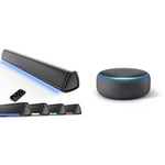 Audible Fidelity Soundbar, Bluetooth Sound Bar & Echo Dot (3rd Gen) - Smart speaker with Alexa - Charcoal Fabric