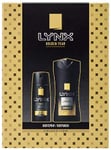 Lynx Golden Year Body Spray and Body Wash Shower Gel Duo Gift Set Gold Body Perfect Gift For Him, Christmas Present For The Man In Your Life -Masculine, Oud Wood & Dark Vanilla Fragrance