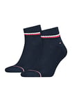 Tommy Hilfiger - Classic Mens Socks - Tommy Hilfiger Accessories For Men - Cotton Socks - Signature Embroidered Logo - 2 Pack - Dark Navy