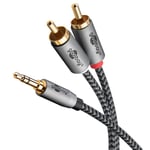 Goobay Lydadapterkabel AUX, 3,5 mm stik til stereo RCA-stik, 5 m