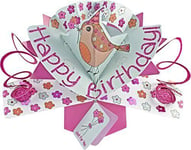 Second Nature Pop Up Greeting Card Happy Birthday Bird, robin uk seller