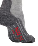 FALKE Women's TK2 Explore Melange W SO Wool Thick Anti-Blister 1 Pair Hiking Socks, Grey (Mid Grey Melange 3530), 5.5-6.5