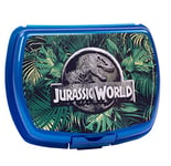 p:os Jurassic World - Boîte à déjeuner pour enfant - Motif dinosaure - En plastique - Avec un compartiment et une fermeture à clip - Idéale pour le goûter à l'école