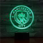 Manchester City F.C USB 3D Anime Nattlampa Atmosfärisk LED Bordlampa Julgåvor för fotbollsälskare Dekorativ lampa för barn