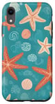 iPhone XR Abstract Coral Starfish Seashells Cute Art Case