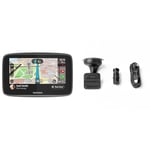 TomTom Car Sat Nav Go 620, 6 inch with Handsfree calling, Siri, Google Now, Updates via Wifi & Sat Nav Windscreen Mount Click-and-Drive plus Car Charger and USB Cable