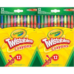 CRAYOLA Twistables Colouring Crayons, Multicolor, 12 Count (Pack of 2)
