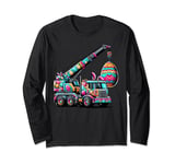 Bunny Crane Truck Easter Egg Mens Womens Kids Easter Long Sleeve T-Shirt