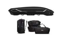 Thule Motion 3 XL 500 liter svart högblank  + Thule GoPack dufflar