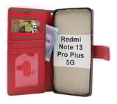 New Standcase Wallet Xiaomi Redmi Note 13 Pro+ 5G (Röd)