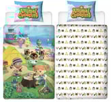 Animal Crossing Single Duvet Cover Reversible Bedding Set Nintendo Switch Game