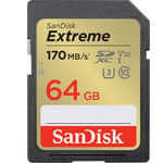 SanDisk Extreme Muistikortti 64G UHS-I (R170mb/ W80mb)