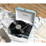 Turkos bärbar vinyl skivspelare - VICTROLA VSC-550BT - Halvautomatisk - Bluetooth - 2 års garanti
