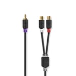 Nedis Subwoofer Kabel, 0.20m - Antracit