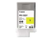 Canon Lucia Pfi-102 Y - 130 Ml - Gul - Original - Bläcktank - För Imageprograf Ipf510, Ipf610, Ipf650, Ipf655, Ipf750, Ipf755, Ipf760, Ipf765, Lp17, Lp24