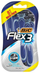 Bic Flex 3 Comfort Men's Razors, Pack of 8 - with Three Movable-Blade Razors