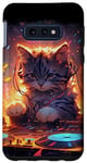 Coque pour Galaxy S10e Mignon bébé chat dj tournant platine, amateurs de musique, raves edm