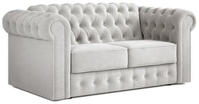Jay-Be Chesterfield Fabric 2 Seater Sofa Bed - Light Grey