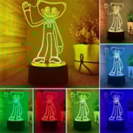 Poppy Playtimes 3D LED Huggy Wuggy Nattlampa Modell Inredning Present - Perfet