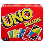 UNO​​ Deluxe Card Game for with 112 Card Deck, Scoring Pad and Pencil, Kid Teen & Adult Game Night for 2 to 10 Players, Makes a Great Gift for 7 Year Olds and Up​