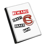 Beware Crazy Snake Man Passport Holder Cover Case Wallet - Funny