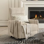 FLEXISPOT Fauteuil Relax, Pushback, Fauteuil TV Inclinable avec Dossier Réglable Jusqu'à 155°, Fauteuil de Couchage Manuellement avec Repose-Pieds dans Le Salon, Chambre, Beige