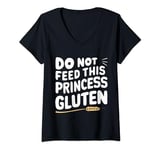 Womens Do Not Feed This Princess Gluten V-Neck T-Shirt