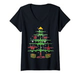 Womens Proud Air Force Academy Mommy Mama Daddy Air Force Xmas Tree V-Neck T-Shirt