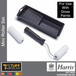 Harris Emulsion & Gloss Mini Paint Roller Set 4" Tray, 2 Sleeves, Walls Ceilings