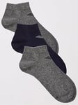 Emporio Armani Bodywear Casual Cotton 3 Pack Sneaker Socks, Assorted, Size S/M, Men